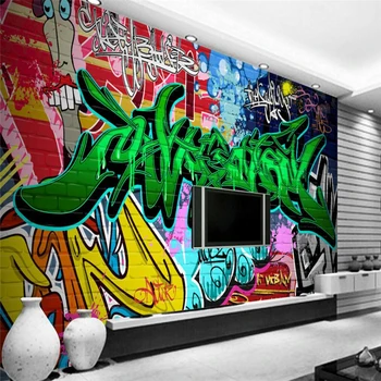 Individualizuotos fono paveikslėlis nuotraukos Plytų spausdinti Grafiti meno fone sienų freskomis dailininko Namų dekoravimo įrankių dizaino 3d tapetai