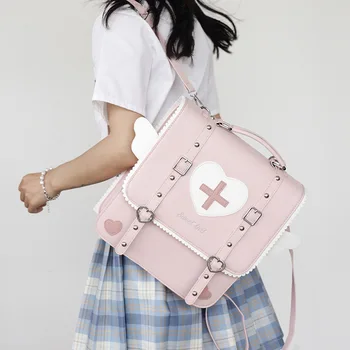 Kuprinės, Piniginės Girl Lolita Rankinėje Japonijos JK Kolegija Stiliaus PU Oda Kelionės Dideli Vaikai Pečių Krepšiai Crossbody
