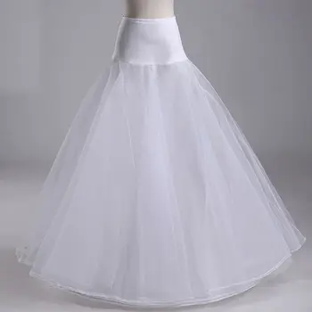 Moteriški Balti 1 Hoopas Linija, Dviejų Sluoksnių Mergina Nuotakos Vestuvių Suknelė Elastinga Juosmens Promenadzie Cosplay