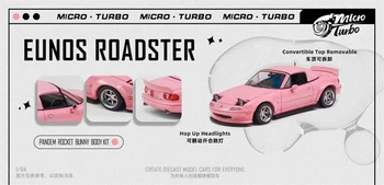 **Pre-Order** Mikro Turbo MT 1:64 MX-5 Eunos Roadster Pandem Rocket Bunny Rožinė Diecast Modelio Automobilių