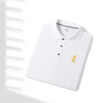 Prekės Siuvinėtos Medvilnės Polo Marškinėliai Vyrams, High-end Luxury Viršuje 2023 Vasaros Atsitiktinis Atvartas trumpomis Rankovėmis T-shirt Europos vyrų Mados