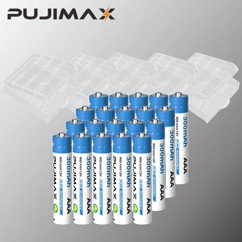 PUJIMAX 20Pcs AAA Baterijos 1.2 V 2A Įkraunamas Ni-Mh Baterijas Žibintuvėlis Žaislai, Žadintuvas+5vnt Bateriją Laikykite Atveju Dėžės