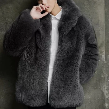 Realus Fizinis Originali Lapės Kailio Striukė Vyrų Mados Fox Fur Coat Išskirtinis Visos Lapės Kailiniai
