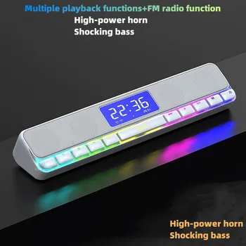 S6 Belaidžio Nešiojamų Žaidimų Garso RGB Stereo žemų dažnių garsiakalbis Namus su FM Radijo Kompiuterio Boom Box TWS 
