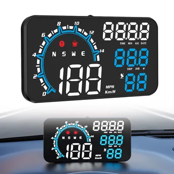 Skaitmeninis Spidometras Universalus GPS Automobilių HUD Head Up Display MPH greičio viršijimo Signalas Aukštis Datos Ir Laikrodžio OBD2 Šlaito Metre
