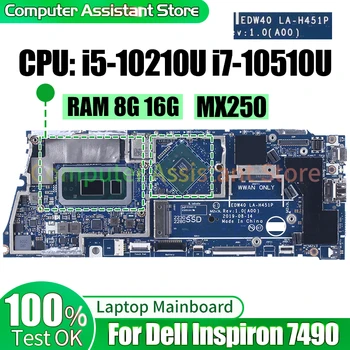 Skirtas Dell Inspiron 7490 Nešiojamas Mainboard LA-H451P 046V1H 081F9Y 0M8T87 0D6VPY i5-10210U i7-10510U 8G RAM 16G Nešiojamojo kompiuterio Plokštė
