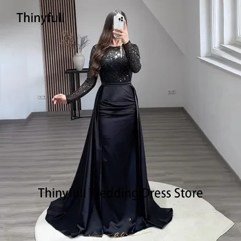 Thinyfull Saudo Arabijos Vakarinės Suknelės Dėmių Ilgomis Rankovėmis Įžymybė Prom Šalis, Chalatai Oficialus Suknelės Įvykių Suknelė Dubajus