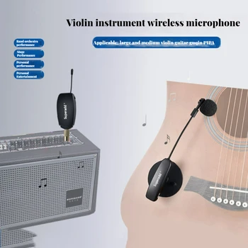 UHF Bevielis Mikrofonas Smuikas Bevielis Mikrofonas Muzikos Instrumentas, Mikrofonas Etapo Rezultatus Audio Gitara, Smuikas