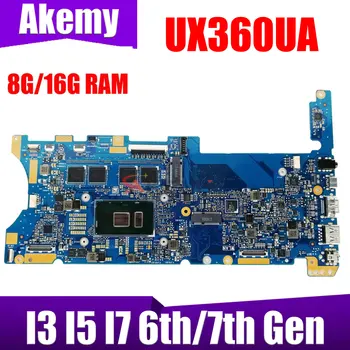 UX360UA Mainboard ASUS ZenBook Apversti UX360UAK UX360U UX360 TP360UA Nešiojamas Plokštė I3 I5 I7 6-oji/7-ąją Gen 8GB/16 GB-RAM