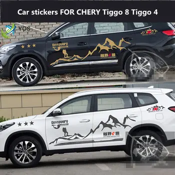 UŽ CHERY Tiggo 8 automobilių lipdukas traukti gėlių Tiggo 4 visureigis kūno kalno viršūnėje asmenybės automobilių apdailos spalvų juostelės lipduką