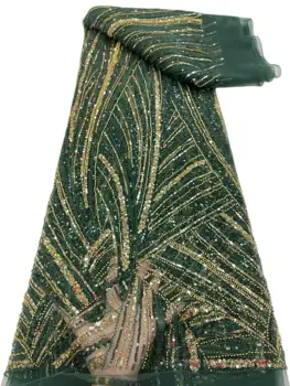 Vėliau kaip iki 2023 Elegantiškas Aukščiausios Kokybės Afrikos Tiulio Siuvinėjimo Nėrinių su Daug Akmenų Karoliukų Audinio Vestuvinė Suknelė NN5195_R